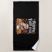 Serviette De Plage Sloth tenant citrouille épices heureux automne Yal (Devant)