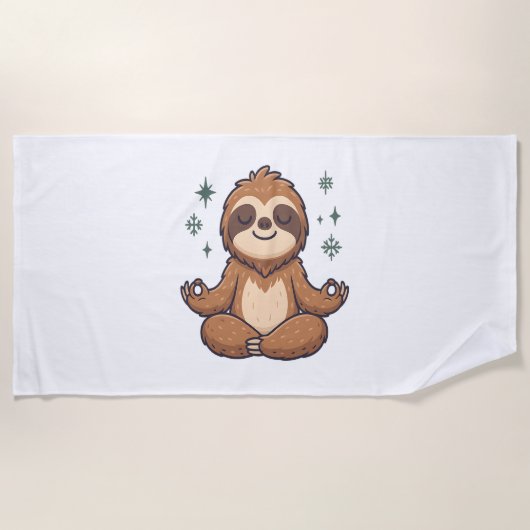Serviette De Plage Sloth Yoga Sloth (Devant)