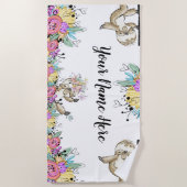 Serviette De Plage Slots floraux personnalisés (Devant)