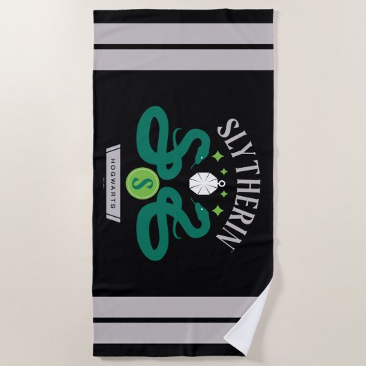 Serviette De Plage SLYTHERIN™ House Double Snake Locket Graphique (Devant)