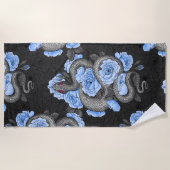 Serviette De Plage Snakes and blue roses (Devant)