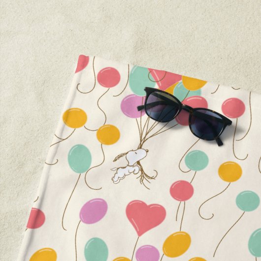 Serviette De Plage Snoopy Bunches of Balloons Motif (En situation)