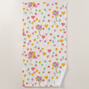 Serviette De Plage Snoopy Bunches of Balloons Motif