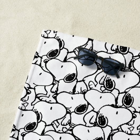 Serviette De Plage Snoopy Classic Comics Pattern (En situation)