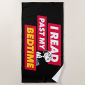 Serviette De Plage Snoopy "I Read Past My Bedtime" (Devant)