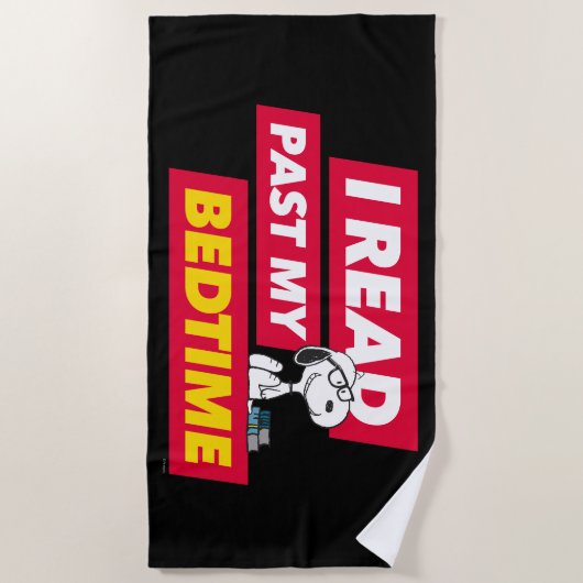 Serviette De Plage Snoopy "I Read Past My Bedtime" (Devant)