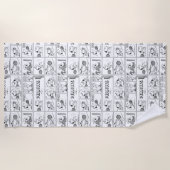 Serviette De Plage Snoopy Joue Au Tennis (Devant)