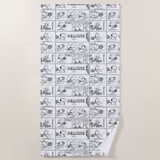 Serviette De Plage Snoopy Joue Au Tennis (Devant)
