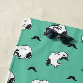 Serviette De Plage Snoopy Moustaches et Motif Turquoise (En situation)