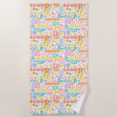 Serviette De Plage Snoopy Pastel Text Pattern (Devant)