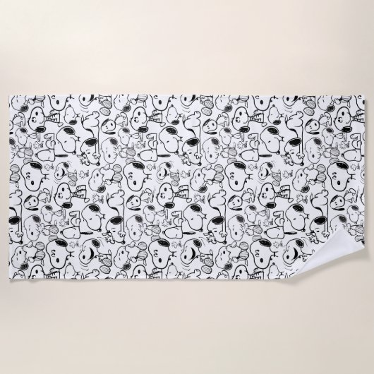 Serviette De Plage Snoopy Smile Giggle Laugh Pattern (Devant)