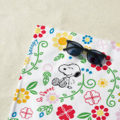 Serviette De Plage Snoopy So Sweet Flower Pattern (En situation)