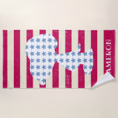 Serviette De Plage Snoopy Vintage Stars & Stripes (Devant)