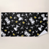 Serviette De Plage Snoopy & Woodstock Fun & Flowers (Devant)