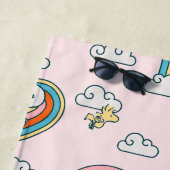 Serviette De Plage Snoopy & Woodstock Rainbow Heart Motif (En situation)