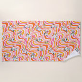 Serviette De Plage Snoopy & Woodstock Super Vibes Motif orange (Devant)