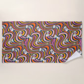 Serviette De Plage Snoopy & Woodstock Vibes Super Motif violet (Devant)