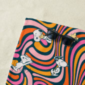 Serviette De Plage Snoopy & Woodstock Vibes Super Motif violet (En situation)