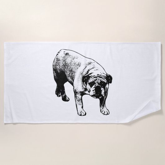 Serviette De Plage Snowbird Bulldog Towne (Devant)