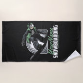 Serviette De Plage Snowboard personnalisé Snow Boarder Shredding  (Devant)