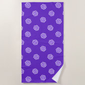 Serviette De Plage Snowflakes motif sur bleu (Devant)