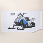 Serviette De Plage Snowmobile cartoon illustration (Devant)