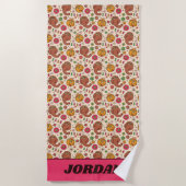 Serviette De Plage Snuffleupagus et Big Bird Super Flower Motif (Devant)