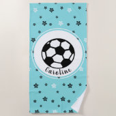 Serviette De Plage Soccer Love mignonne Star Filles Motifs Personnali (Devant)