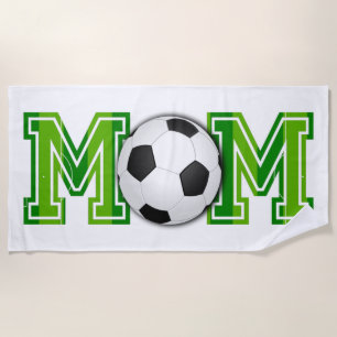 Serviette De Plage Soccer Maman Ball and Field Football Pitch