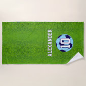 Serviette De Plage Soccer | Nom et numéro (Devant)