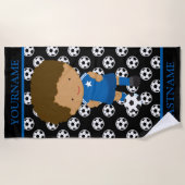 Serviette De Plage Soccer Nom personnalisé Enfants (Devant)
