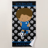 Serviette De Plage Soccer Nom personnalisé Enfants (Devant)