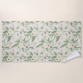 Serviette De Plage Soft Mint Green Garden Motif (Devant)