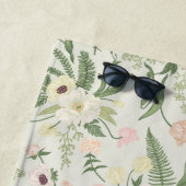 Serviette De Plage Soft Mint Green Garden Motif (En situation)