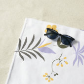 Serviette De Plage Soft Purple & Yellow Floral Beach Towel (En situation)