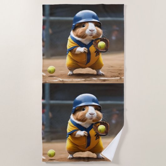 Serviette De Plage Softball Superstar : Le grand jeu du Cochon de Gui (Devant)