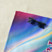 Serviette De Plage Soie pastel colorée (En situation)