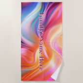 Serviette De Plage Soie pastel colorée (Devant)
