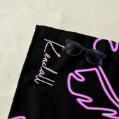 Serviette De Plage Soirée de Fiançailles Tropicale Aloha Néon (En situation)