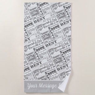 Serviette De Plage Soirée spéciale 60e anniversaire cadeaux personnal