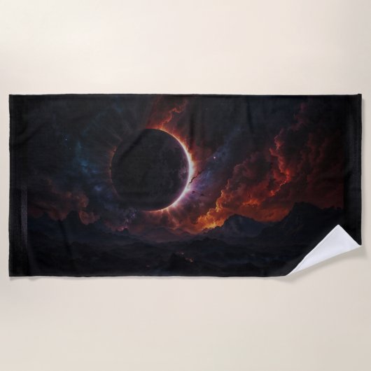 Serviette De Plage Solar Eclipse Chef-d'oeuvre cosmique Xzendor7 Art  (Devant)