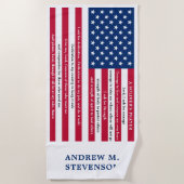 Serviette De Plage Soldats prière Personnalisée Drapeau américain (Devant)