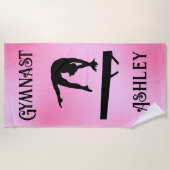 Serviette De Plage Solde de la gymnaste rose pâle (Devant)
