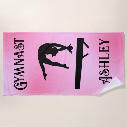 Serviette De Plage Solde de la gymnaste rose pâle (Devant)