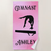 Serviette De Plage Solde de la gymnaste rose pâle (Devant)