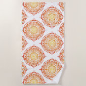 Serviette De Plage Soleil antique avec symboles orange, jaune (Devant)