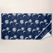Serviette De Plage Soleil céleste et lune (Devant)