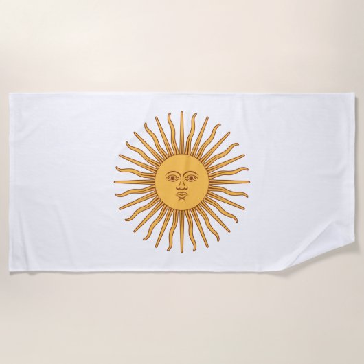 Serviette De Plage Soleil de mai (Soleil argentin) Beach Towne (Devant)