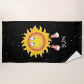 Serviette De Plage Soleil et étoiles dans l'espace (Devant)