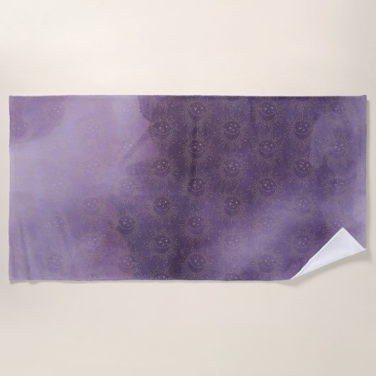 Serviette De Plage Soleil et Lune (Devant)